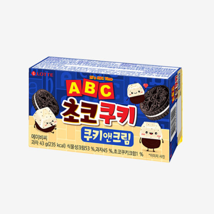 [롯데] ABC초코쿠키 쿠키앤크림 43g